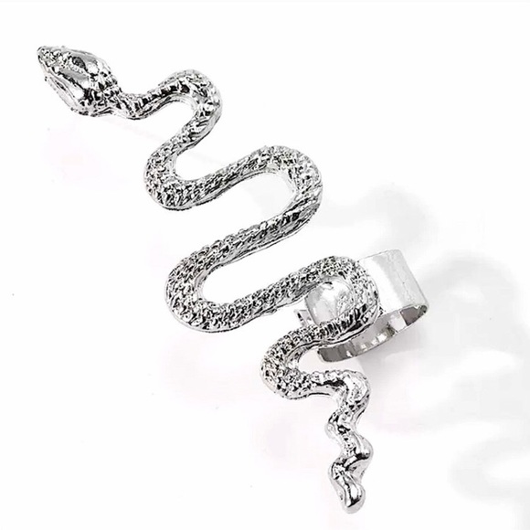 ⚜️[𝟯/$𝟭𝟴]⚜️Snake Silver Climber Earring NEW - Picture 4 of 8
